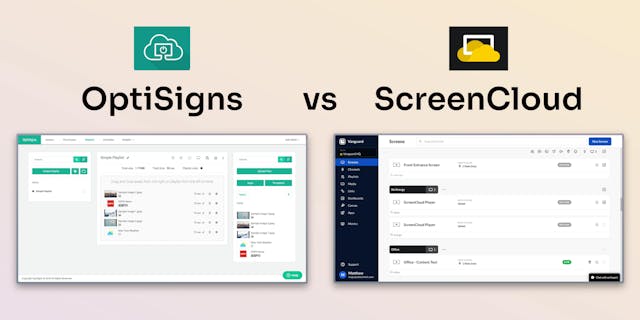 ScreenCloud Article - ScreenCloud vs OptiSigns [updated July 2023]