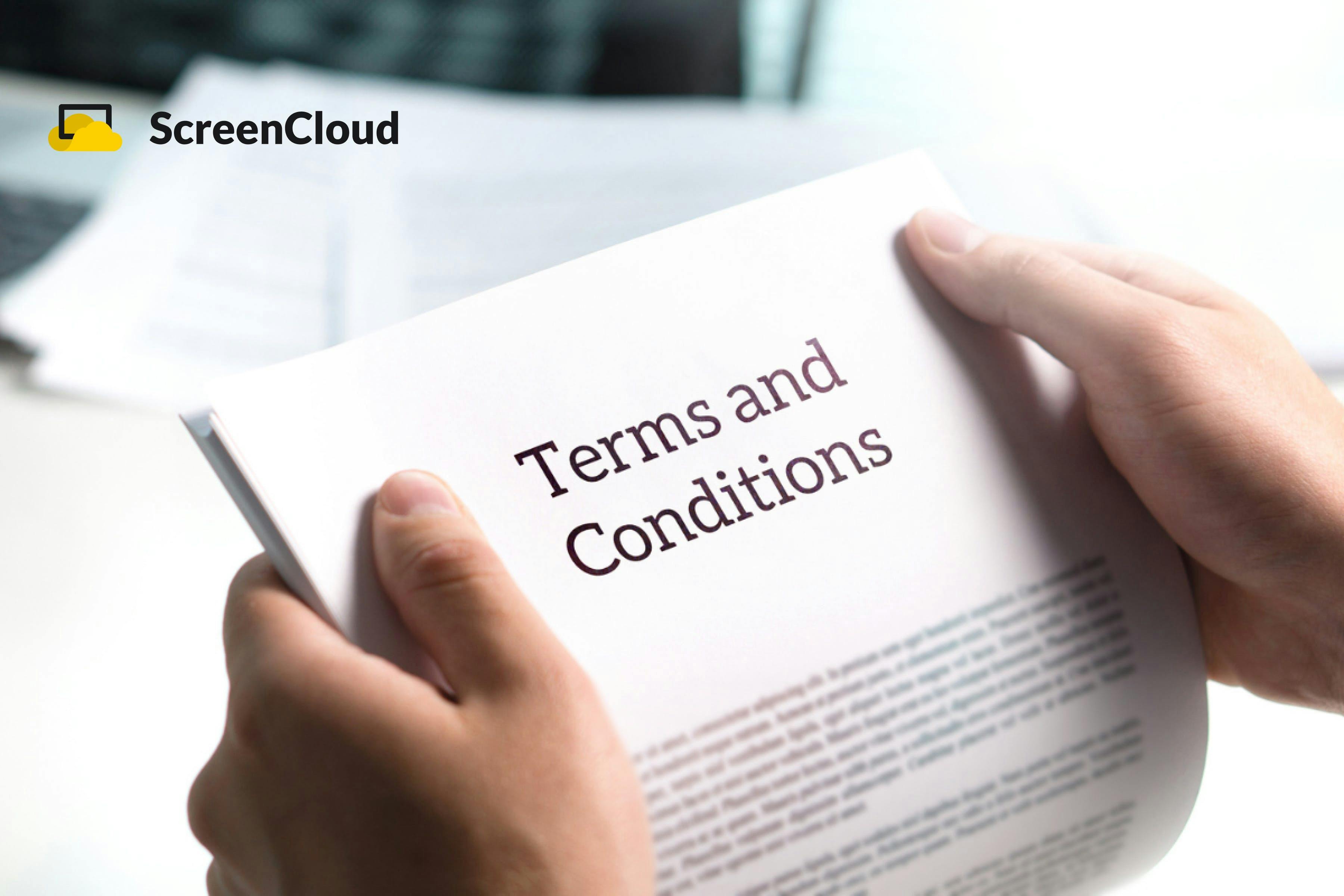 ScreenCloud Article - New updates to our Terms and Conditions: Putting you first 