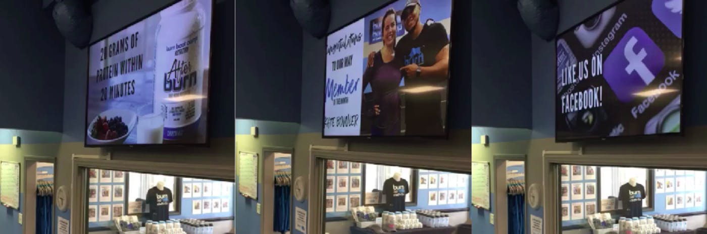 ScreenCloud Article - Booming Fitness Franchise Burn Boot Camp Ditched Their Whiteboards for Digital Signage to Better Communicate with Members